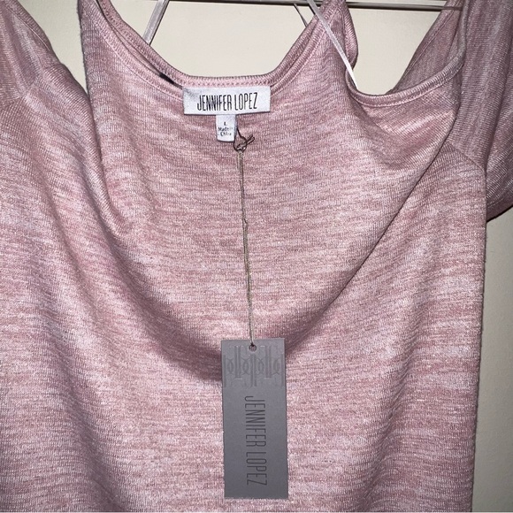 Jennifer Lopez JLO Pink Shimmer Cold Shoulder Top NWT – Large - Picture 2 of 8